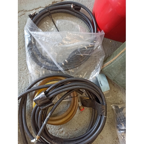 101B - Assorted Boat Equipment Including Marine Motor Flusher, Fuel Tank and Hoses