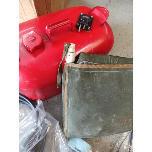 101B - Assorted Boat Equipment Including Marine Motor Flusher, Fuel Tank and Hoses