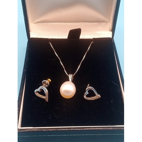 362 - A Pair of Silver Earring and Pearl Necklace