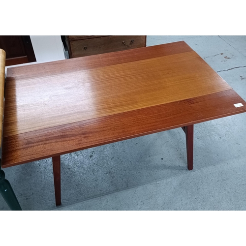 509B - A Mid Century Design Table with Extending Leaves and Lower Shelf 70 x 110 x 81 Extended, 40 x 110 x ... 