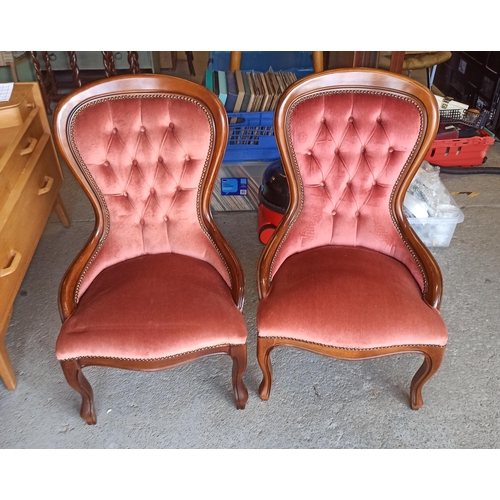 340 - 2 x Pink Draylon Bedroom Chairs