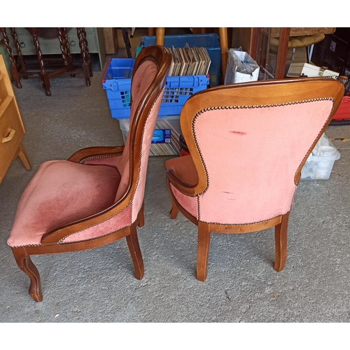 340 - 2 x Pink Draylon Bedroom Chairs