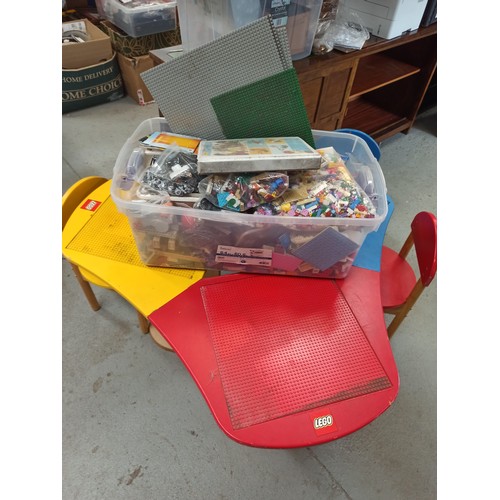 1042 - Lego 3 Seater Table and Chairs with a Large Quantity of Lego Including Base Board, Mindstorm and Muc... 