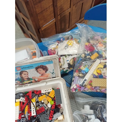 1042 - Lego 3 Seater Table and Chairs with a Large Quantity of Lego Including Base Board, Mindstorm and Muc... 