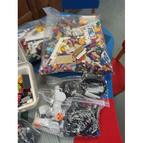 1042 - Lego 3 Seater Table and Chairs with a Large Quantity of Lego Including Base Board, Mindstorm and Muc... 