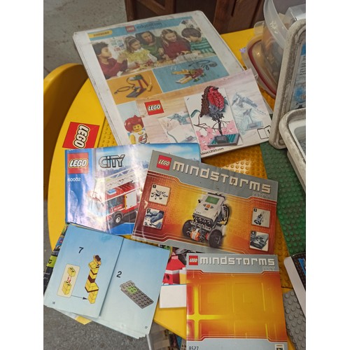 1042 - Lego 3 Seater Table and Chairs with a Large Quantity of Lego Including Base Board, Mindstorm and Muc... 