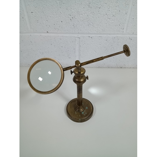 312 - A Vintage Brass Magnifying Glass on Stand