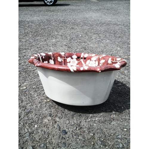 99B - A Floral Enamel Italian Sink 50 x 40 x 25cm