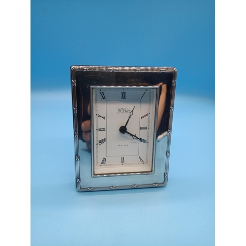 305 - R. Carr Hallmarked Vintage Silver Bedside Clock