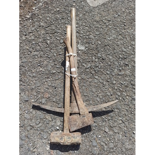 73 - Pick Axe , Sledgehammer and Axe which needs new Handle