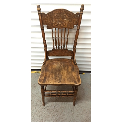 343 - An Antique Carved Hall Chair (requires attention)