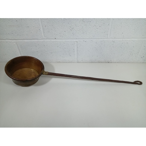 310 - A Large Copper and Brass Ladle 83cm