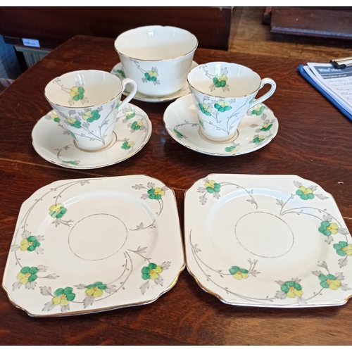 205 - Gladstone Part Tea Set 2 x Cups, Saucers and Side Plates, 1 x Sugar Bowl and Saucer