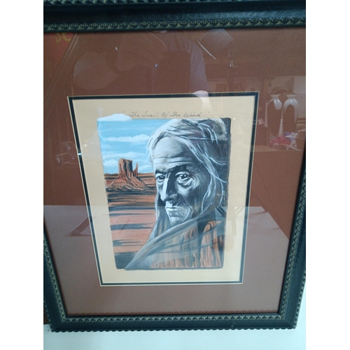 387 - 3 x Framed Prints by Edward Curtis - Keeper of Ancient Wisdom, The Trail of Wind and I Hear You In T... 