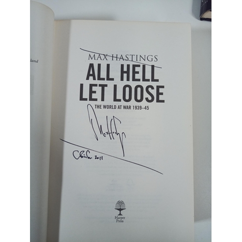 604 - 5 x Signed Books - Chris Ryan, Max Hastings, Tom O'Connor, Lionel Scott, Lynda Bellingham