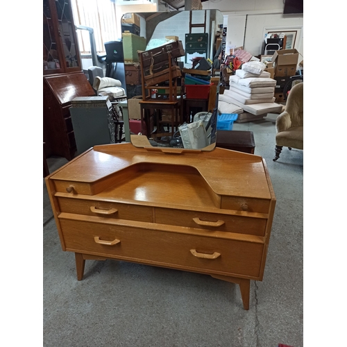 818 - G-plan Brandon dressing table - Mid Century Dressing Table 5 Drawers and Mirror 140cm x 107cm x 50cm