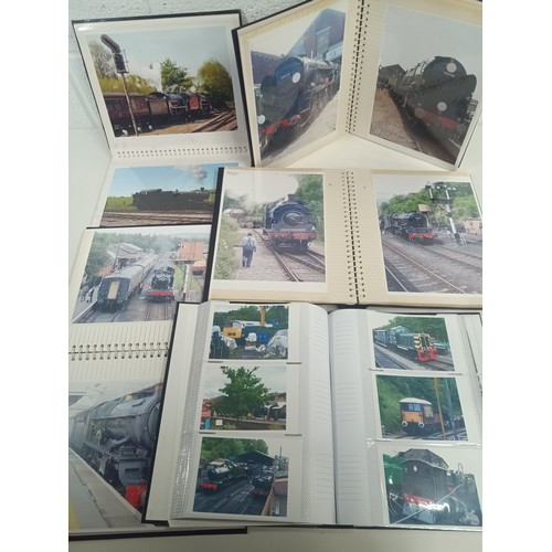 825c - 5 x Photograph Albums - Steam Engines and Railway Interest