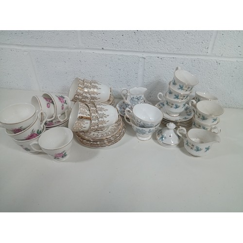 837e - Assorted Part Tea Sets - Imperial Royal Albert, Gainsborough etc.