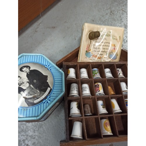 912 - Collection of Thimbles, Buttons and Other Sewing Related Items