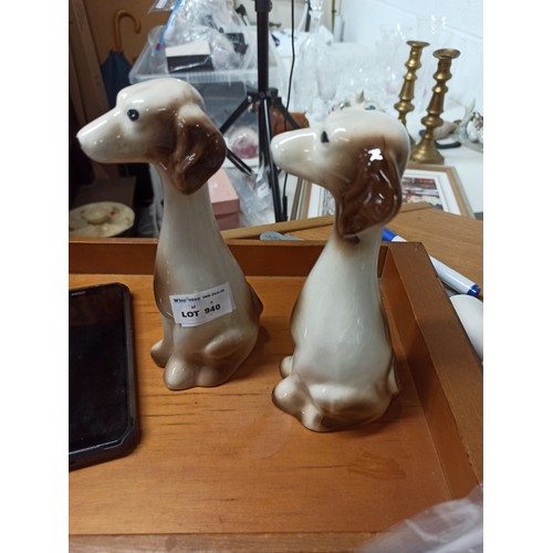 940 - A Pair of Dog Ornaments 21cm High