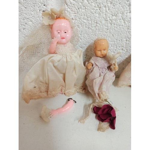 1007 - Vintage Miniature Dolls x 3