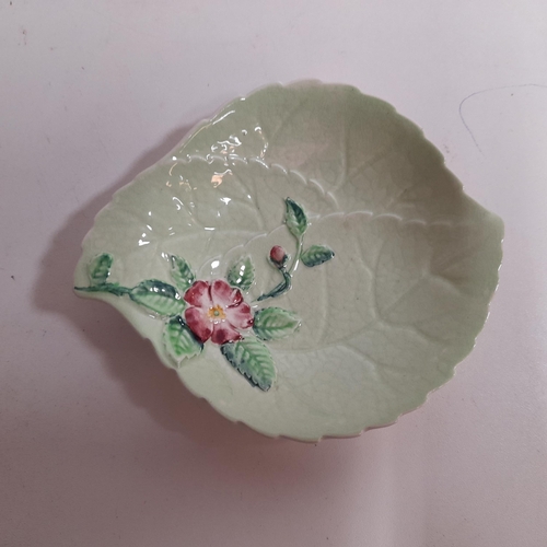 26 - Vintage Carlton Ware Large Deep Leaf Bowl Apple Blossoms and a Matching Jam Dish