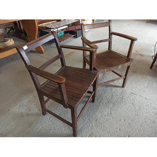 16C - A Military Air Ministry Beech George VI Circa 1940 Chair and Another Similar