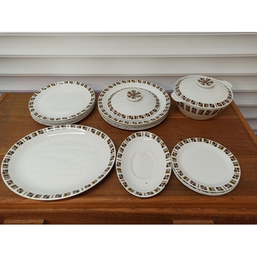 149 - Alfred Meakin Part Dinner Service - Glo White Ironside, 1 x Platter, 5 x Large Dinner Plates, 5 x Sm... 