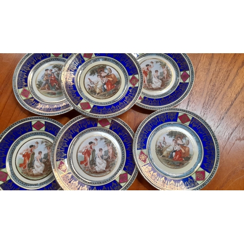 123 - Vintage RKG Czechoslovakian Fine Porcelain Tea Set Depicting Venetian Scenes 11 x Cups, 12 x Saucers... 