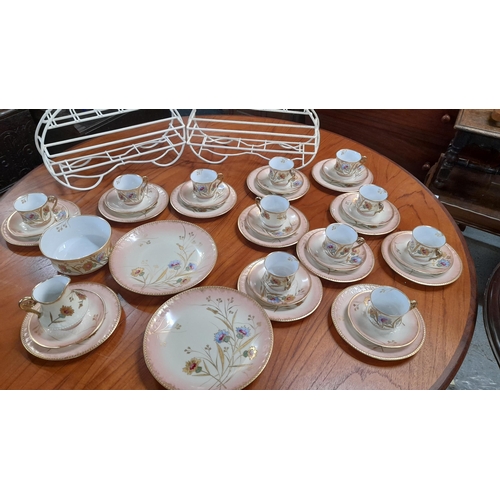 122 - Vintage Limoges D&C France L Bernardayd & Co  11 x Cups, 12 x Saucers, 12 x Cake Plates, 1 x Creamer... 