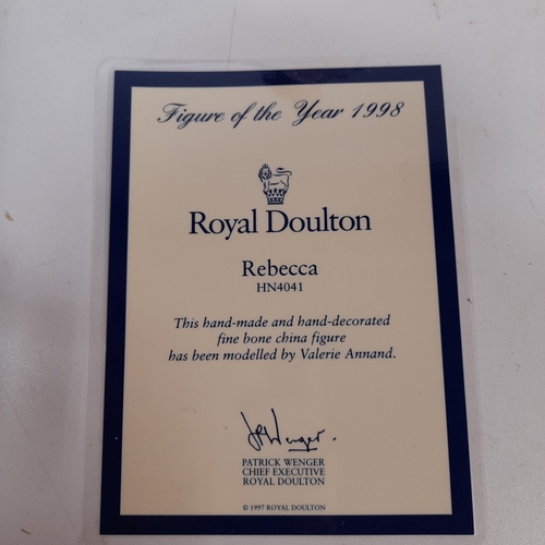 45 - Royal Doulton Figurines - Rebecca Figure of the Year 1998 HN4041 with COA and Rebecca 1979 HN2805 wi... 