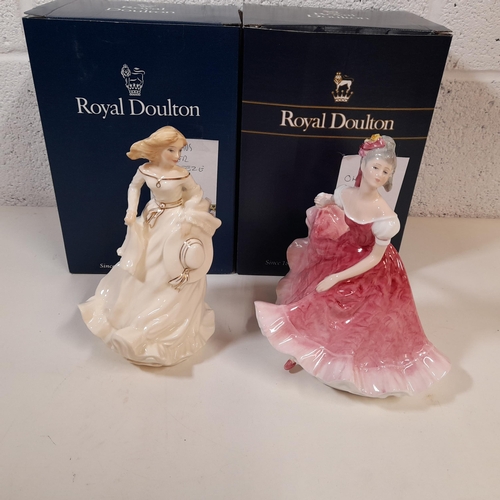 52 - Royal Doulton Figurines -Summer Breeze 1995 HN3724 and Olivia 1991 HN3339 with Boxes