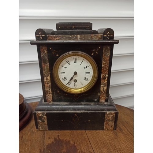 77 - 1 x Wooden Mantle Clock and 1 x Slate Mantle Clock