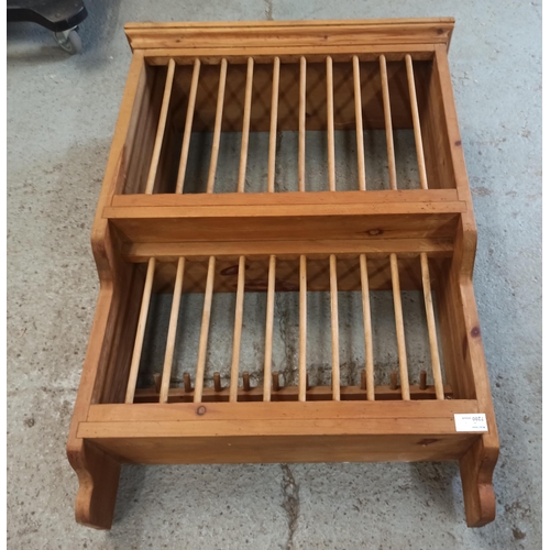 127 - Pine Wall Mounted Plate Rack 78cm x 54cm x 26cm