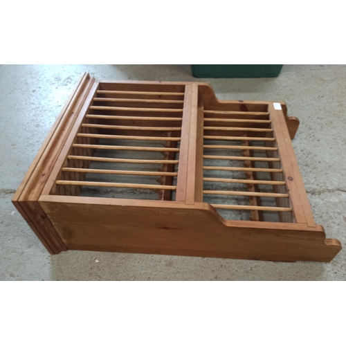 127 - Pine Wall Mounted Plate Rack 78cm x 54cm x 26cm