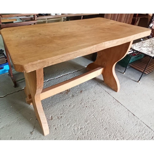 142 - Rustic Chunky Pine Kitchen Table 76cm x 121cm x 63cm