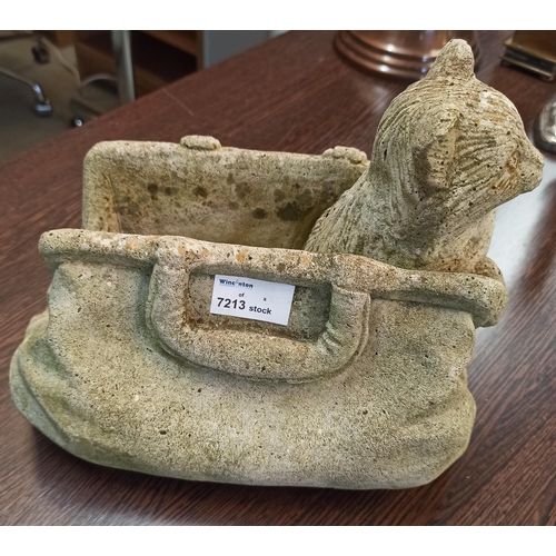 900 - Stone Cat in Bag Planter