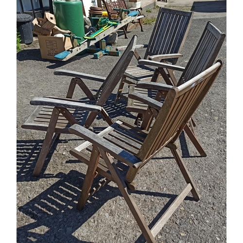 905 - 4 x Teak Folding Garden Chairs