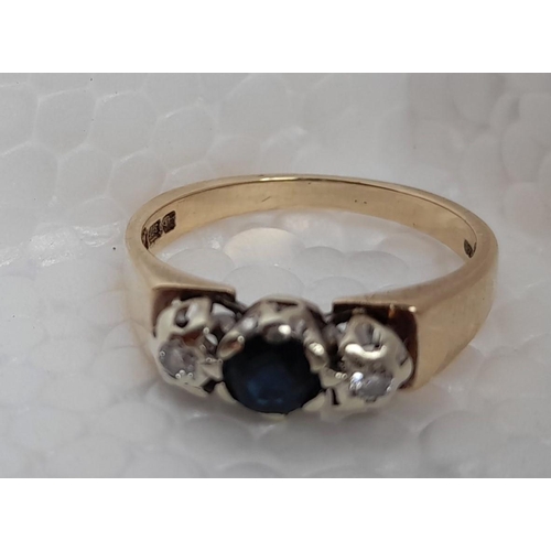 211 - Hallmarked 9ct Gold Sapphire and Diamond Ring