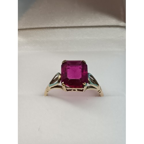 209 - Hallmarked 9ct Gold and Ruby Ring