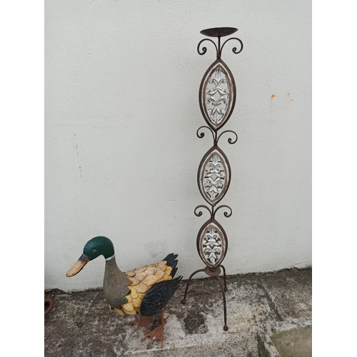 911 - Metal Duck Ornament and a Candle Stand