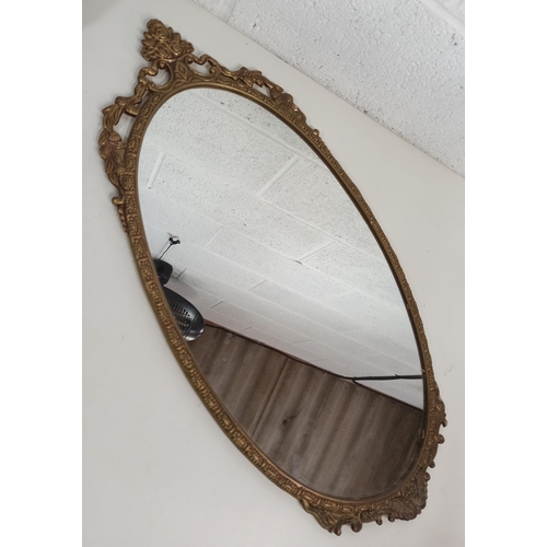 143 - Oval Mirror with Gold Frame