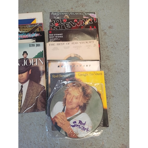 170 - A Collection of Vinyl LP's - Elton John, Rod Stewart and Neil Diamond plus a Picture Disc