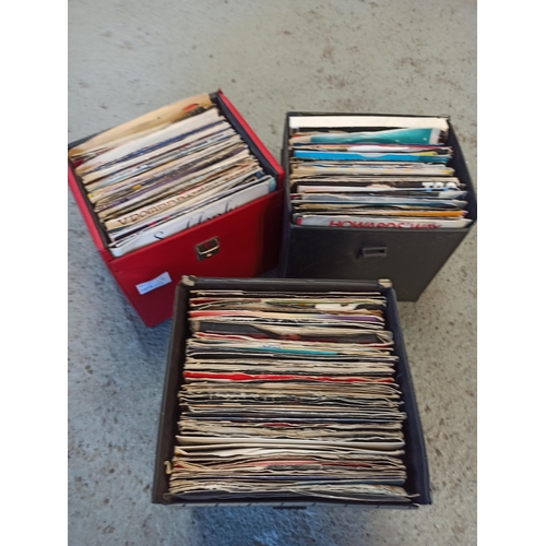 167 - 3 x 7 Inch Records Cases with Mixed 70's and 80's Singles