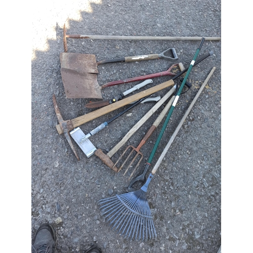 958 - Mixed Tools - Shovel, Spade, Rakes, Shears and More