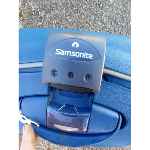 957 - Samsonite Blue Hardcore Suitcase on Wheels with Code Lock 80cm x 62cm x 30cm