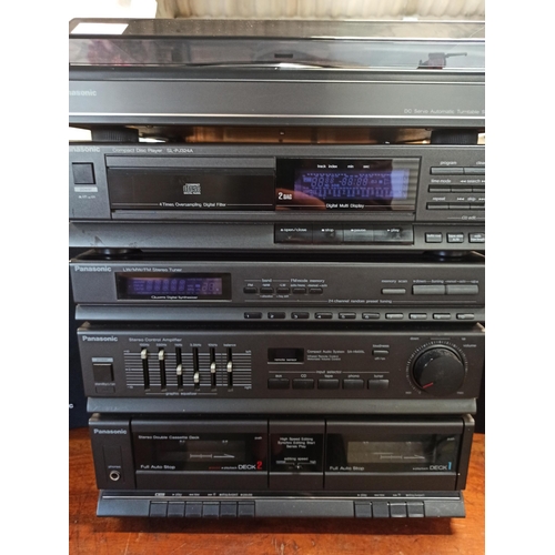 199D - Panasonic Sound System with Speakers, Tape to Tape Equaliser, Tuner, CD and Turntable with leads