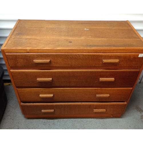 133 - Mid Century 4 Drawer Chest 75cm x 92cm x 50cm