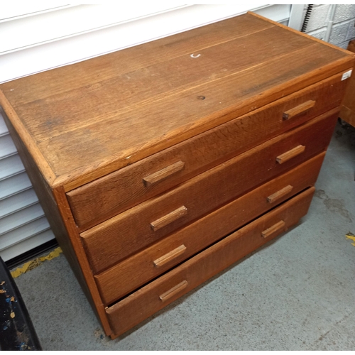 133 - Mid Century 4 Drawer Chest 75cm x 92cm x 50cm