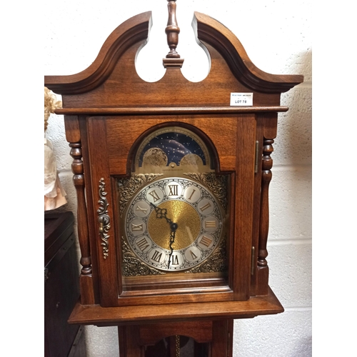 78 - A Moon Face Long Cased Grandfather Clock